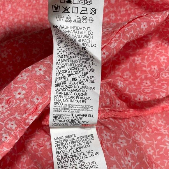 Billabong x Wrangler Carefree Top Womens Medium Floral Ruffled Smocked Prairie - Picture 11 of 14